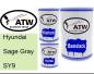 Preview: Hyundai, Sage Gray, SY9: 500ml Lackdose + 500ml Klarlack + 250ml Härter - Set, von ATW Autoteile West.